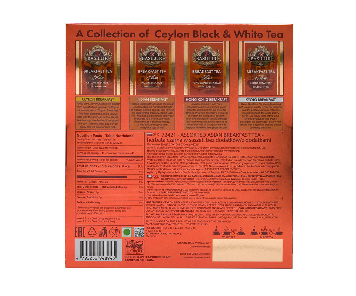 Breakfast Tea - Asia - 40 Enveloped Tea Bags - 4 Flavours - Image 2