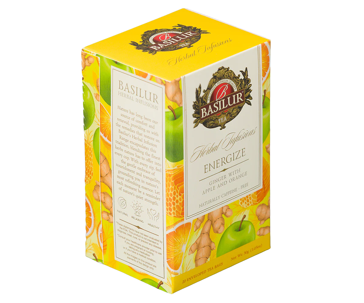 Basilur Energize Herbal Tea - 20 Enveloped Tea Bags