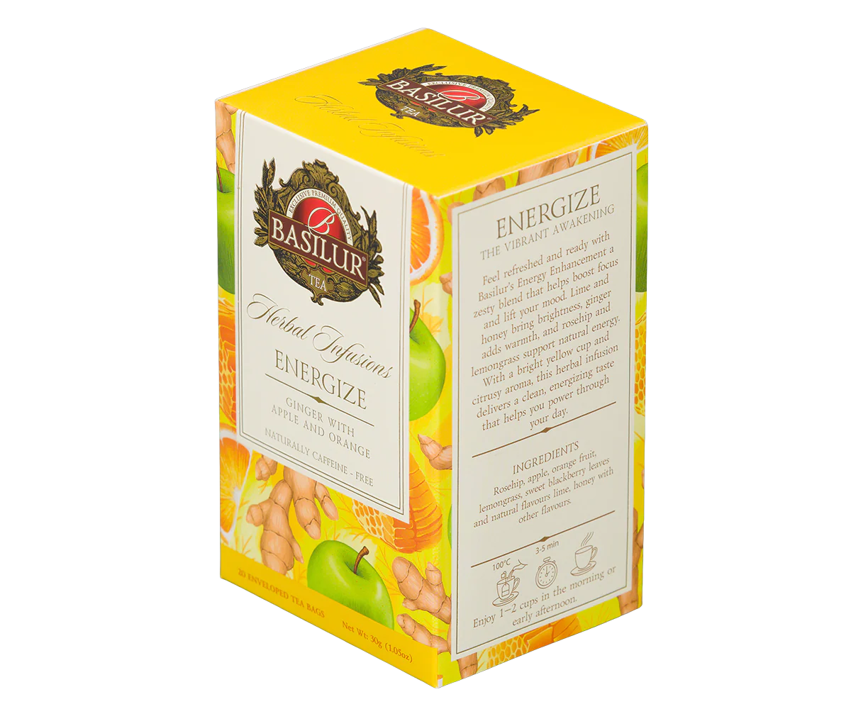 Basilur Energize Herbal Tea - 20 Enveloped Tea Bags - Image 3
