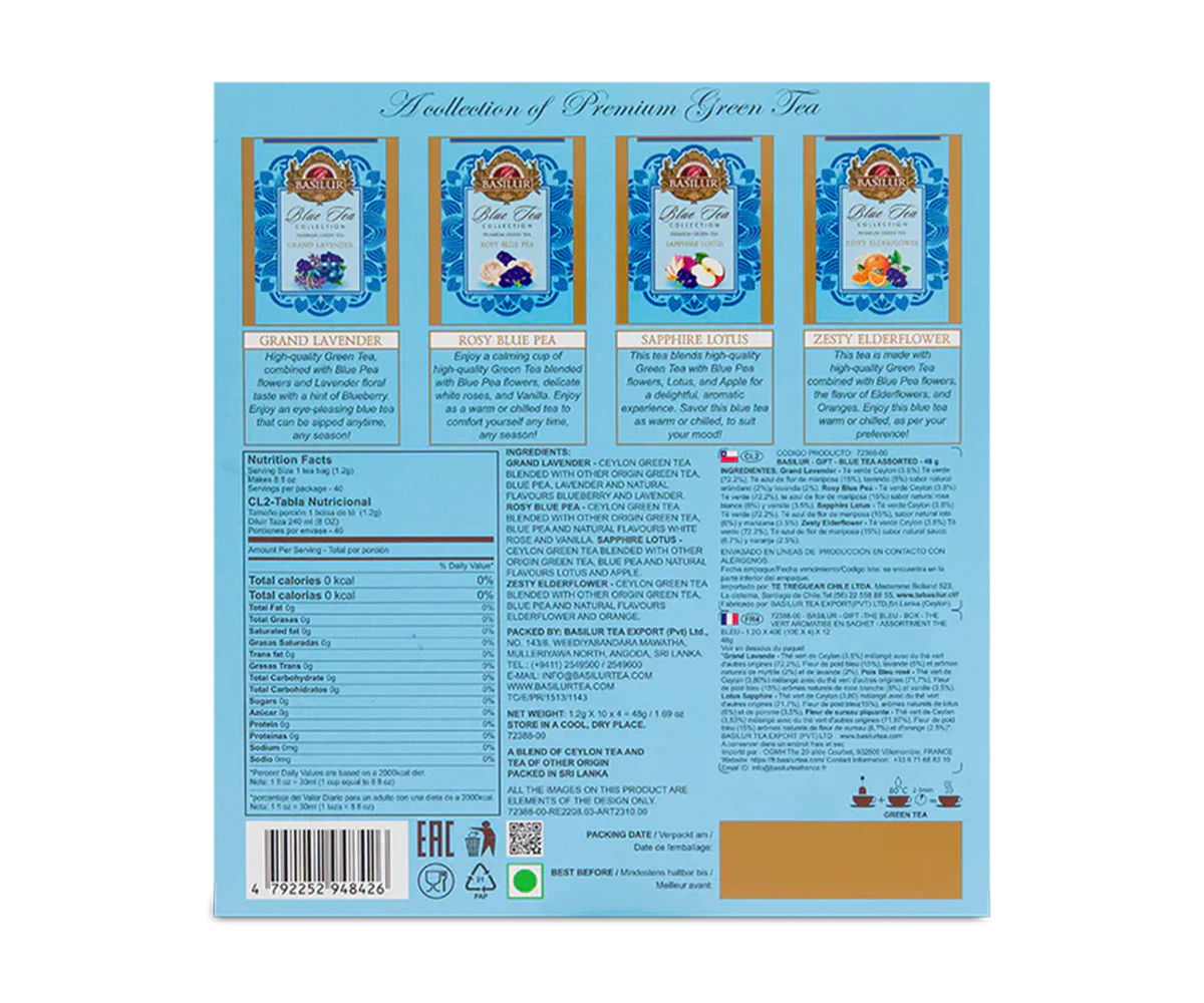 Basilur Blue tea - 4 Flavours - 40 Enveloped Tea Bags - Image 4
