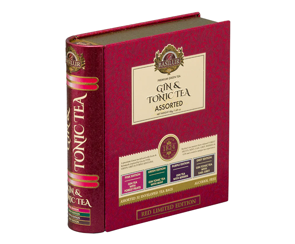 Gin & Tonic Tea- Red Limited Edition - 32 Enveloped Tea Bags - 4 Flavours