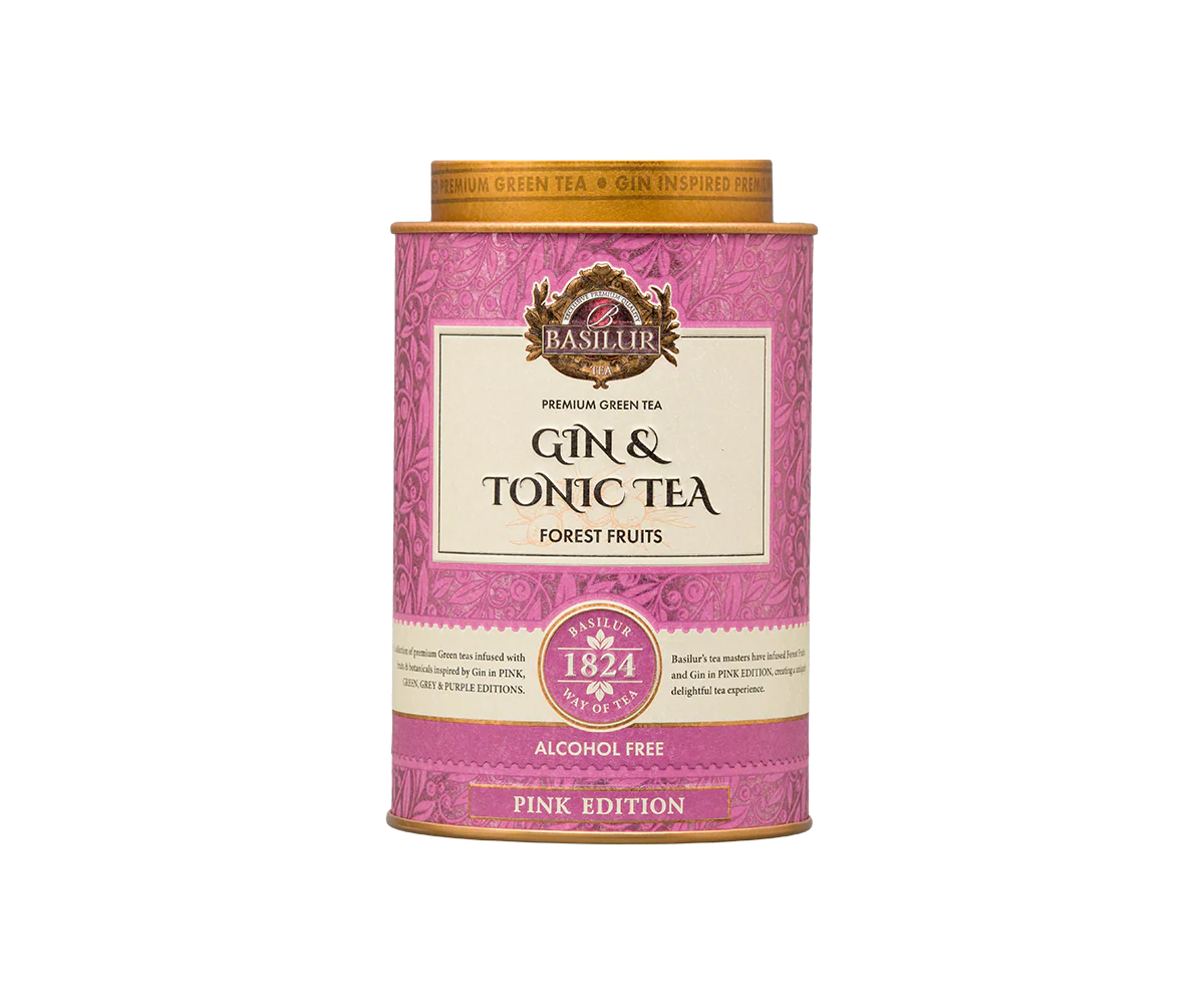 Basilur Gin Tea - Pink Edition - 75g Loose Leaf Green Tea