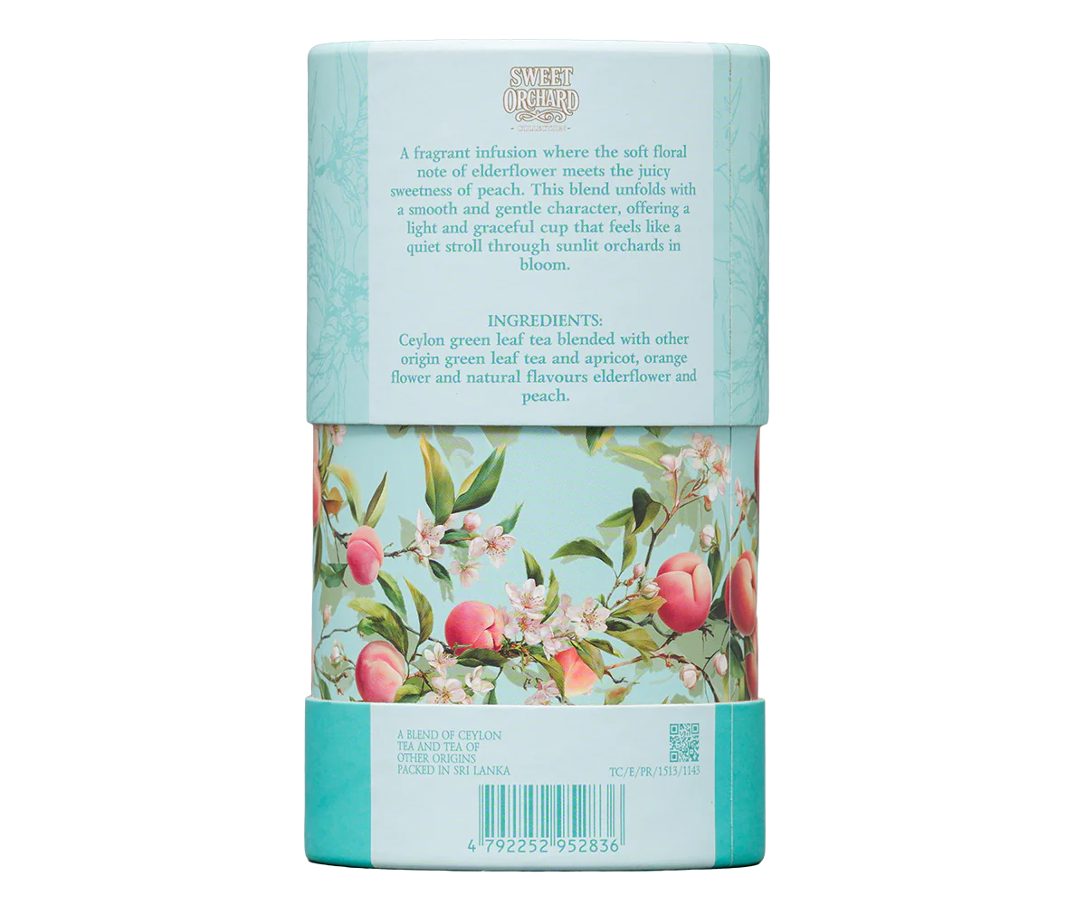 Basilur Sweet Orchard Peach & ElderFlower - 75g Loose Leaf Green Tea - Image 4