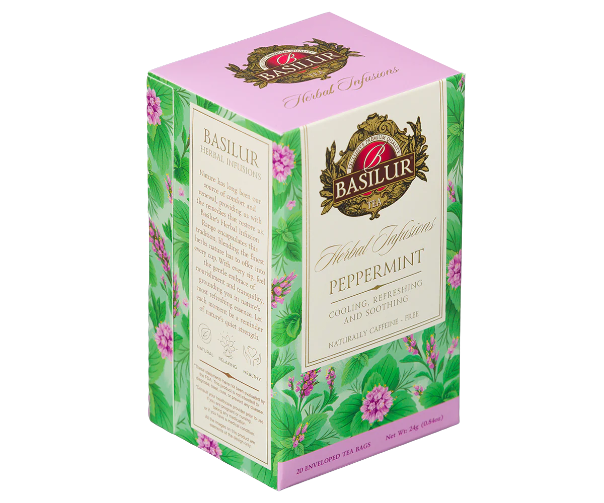 Basilur Peppermint Herbal Tea - 20 Enveloped Tea Bags