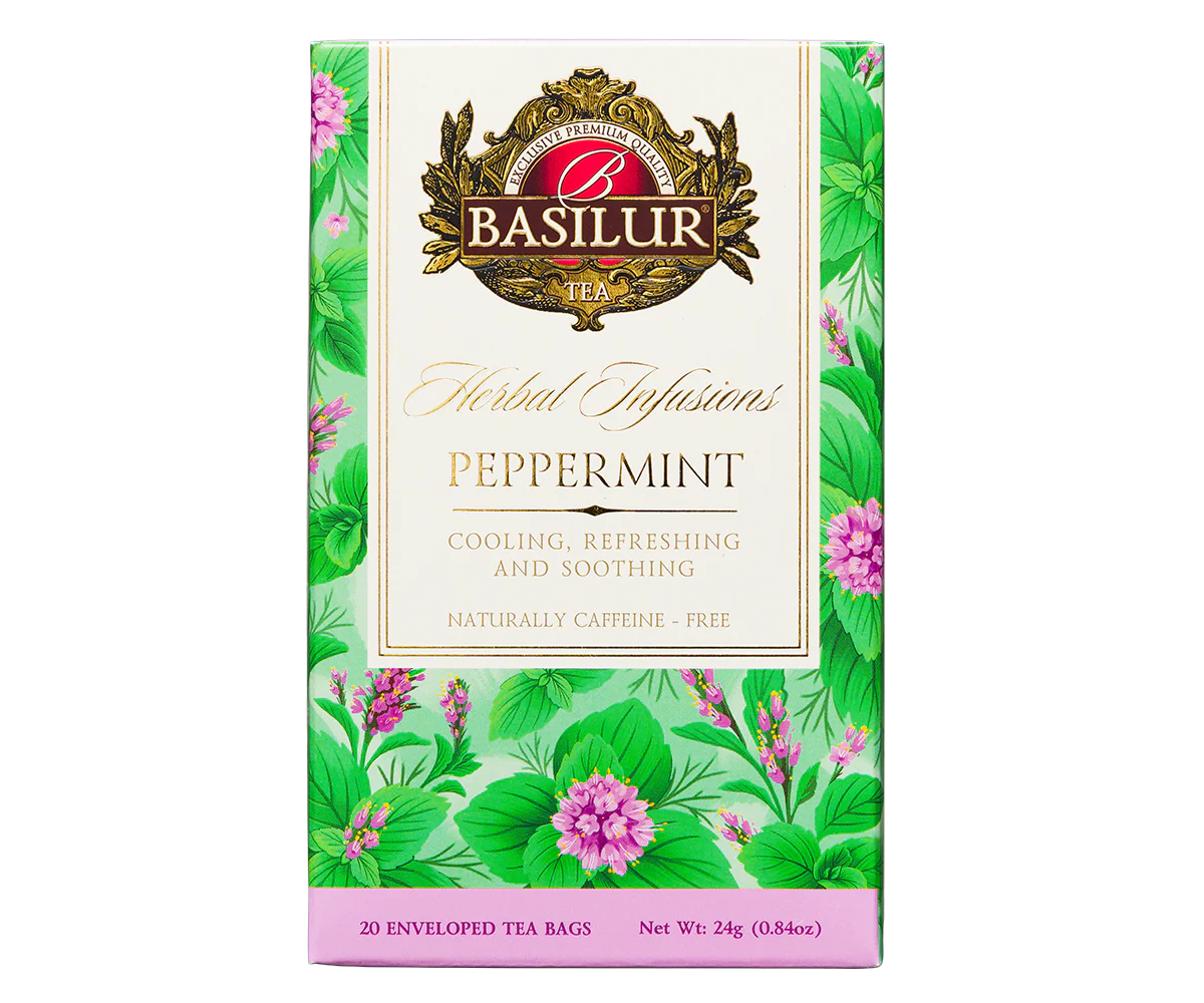 Basilur Peppermint Herbal Tea - 20 Enveloped Tea Bags - Image 3