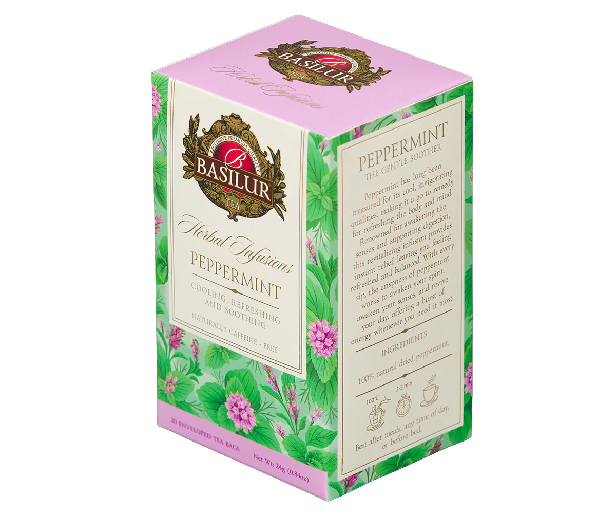 Basilur Peppermint Herbal Tea - 20 Enveloped Tea Bags - Image 4