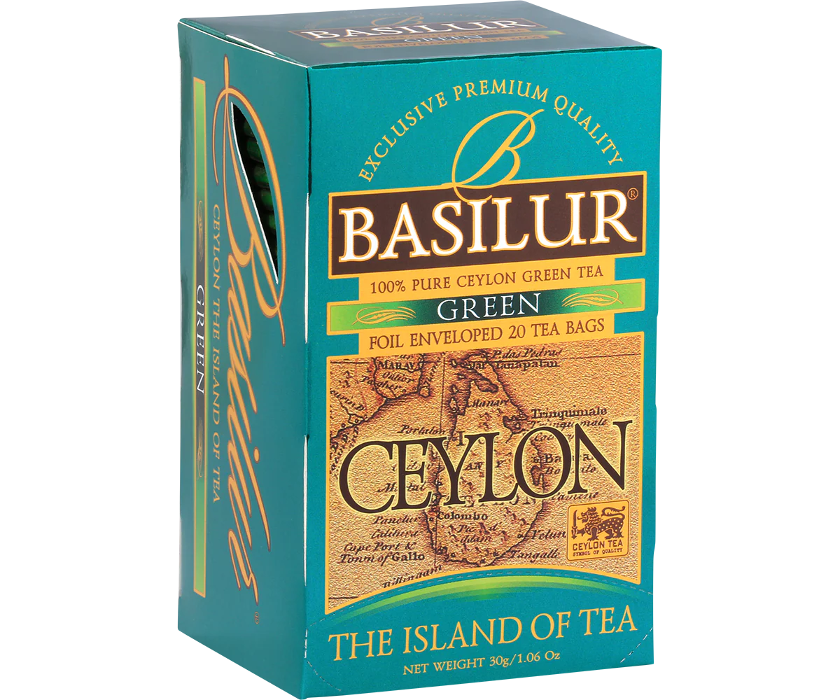 Basilur Pure Ceylon Green Tea - 25 Enveloped Tea Bags