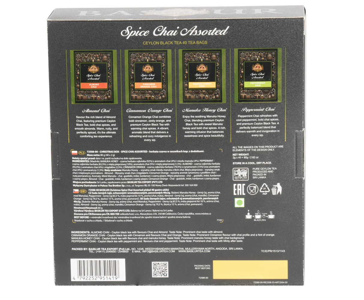 Basilur Spice Chai Assorted Gift Pack - 40 Enveloped Tea Bags - Image 3