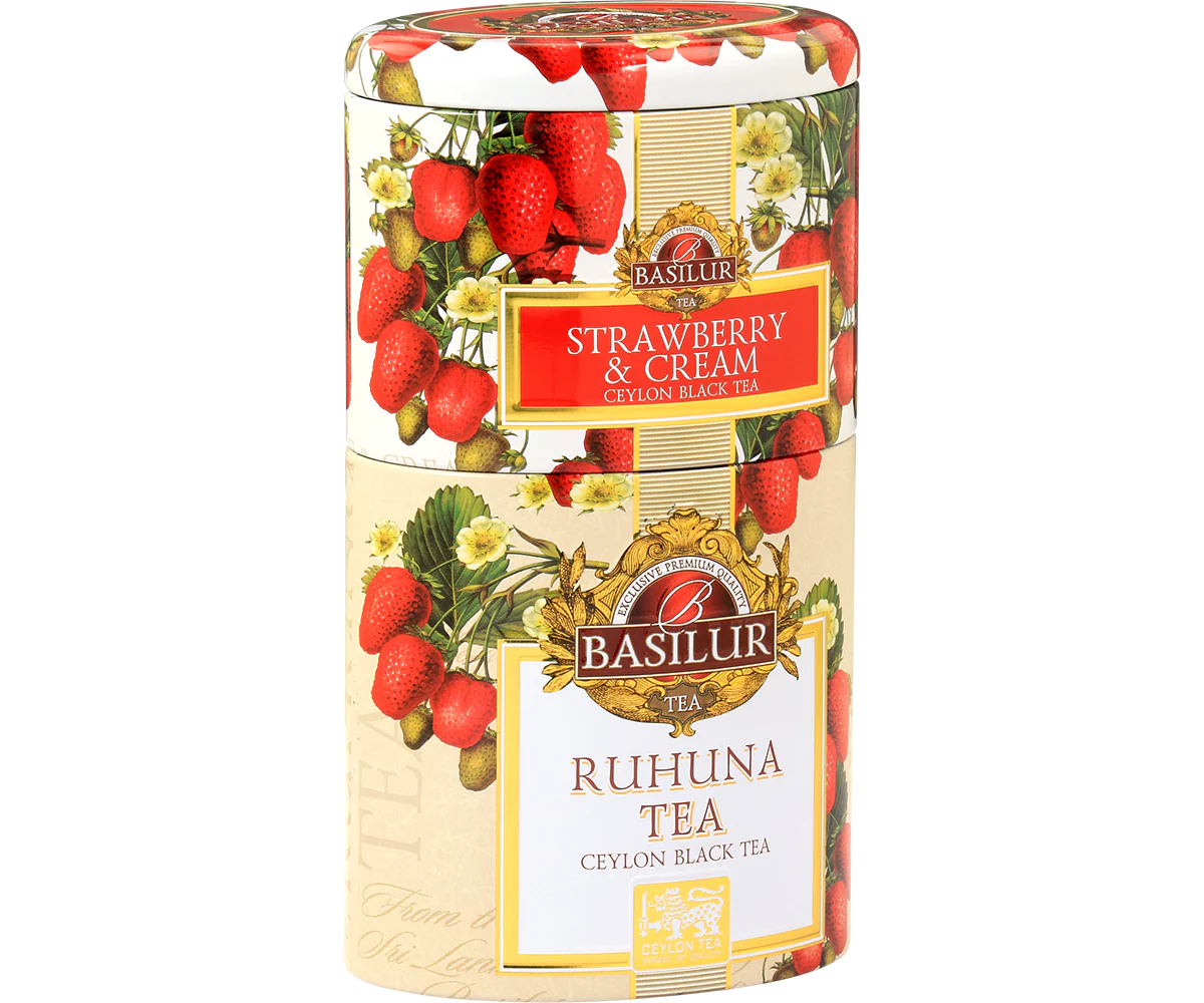 Two Layer Caddy - Strawberry & Cream and Ruhuna Tea -100g Loose leaf Tea