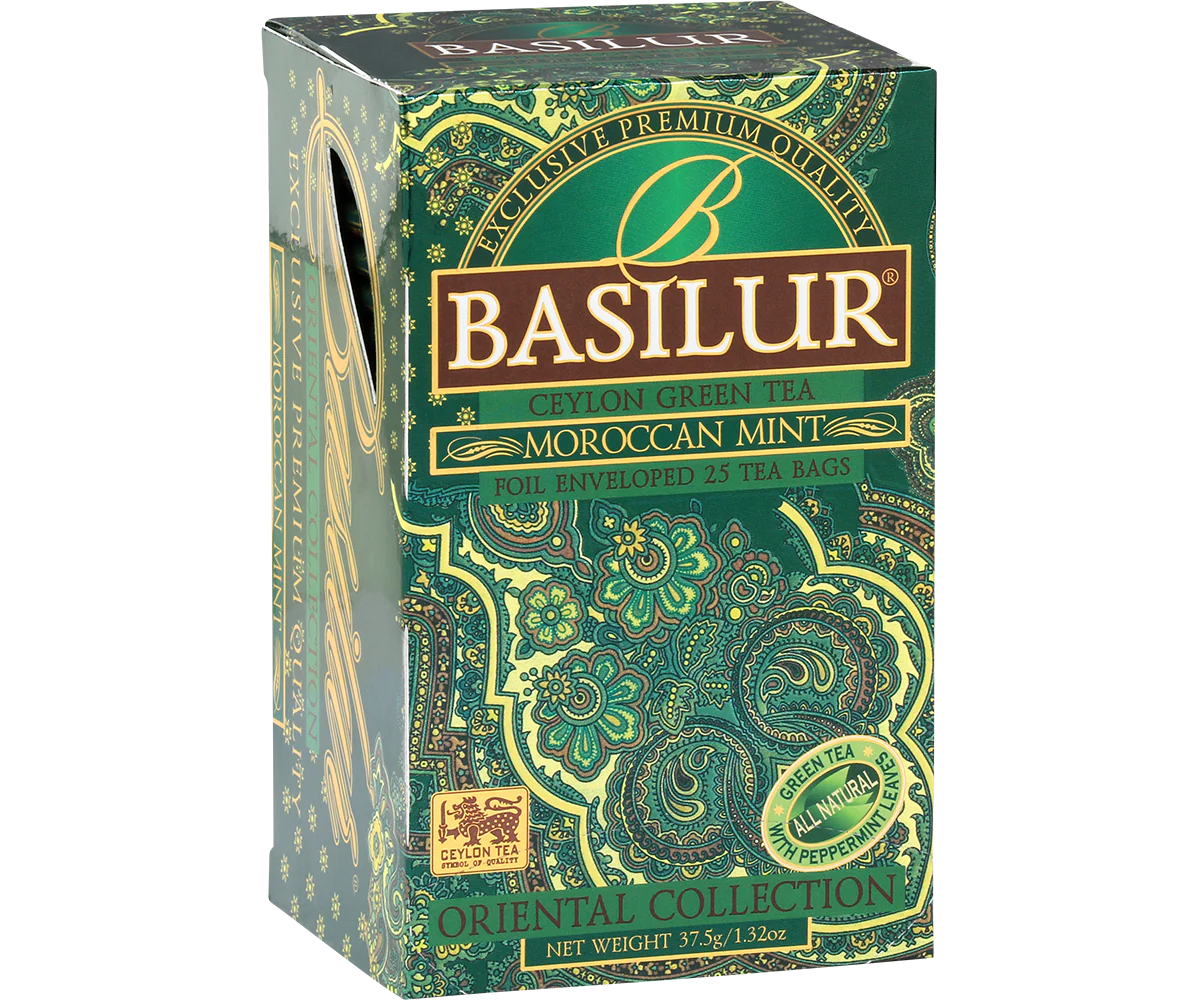 Basilur's Moroccan Green Tea- 25 Enveloped Tea bags