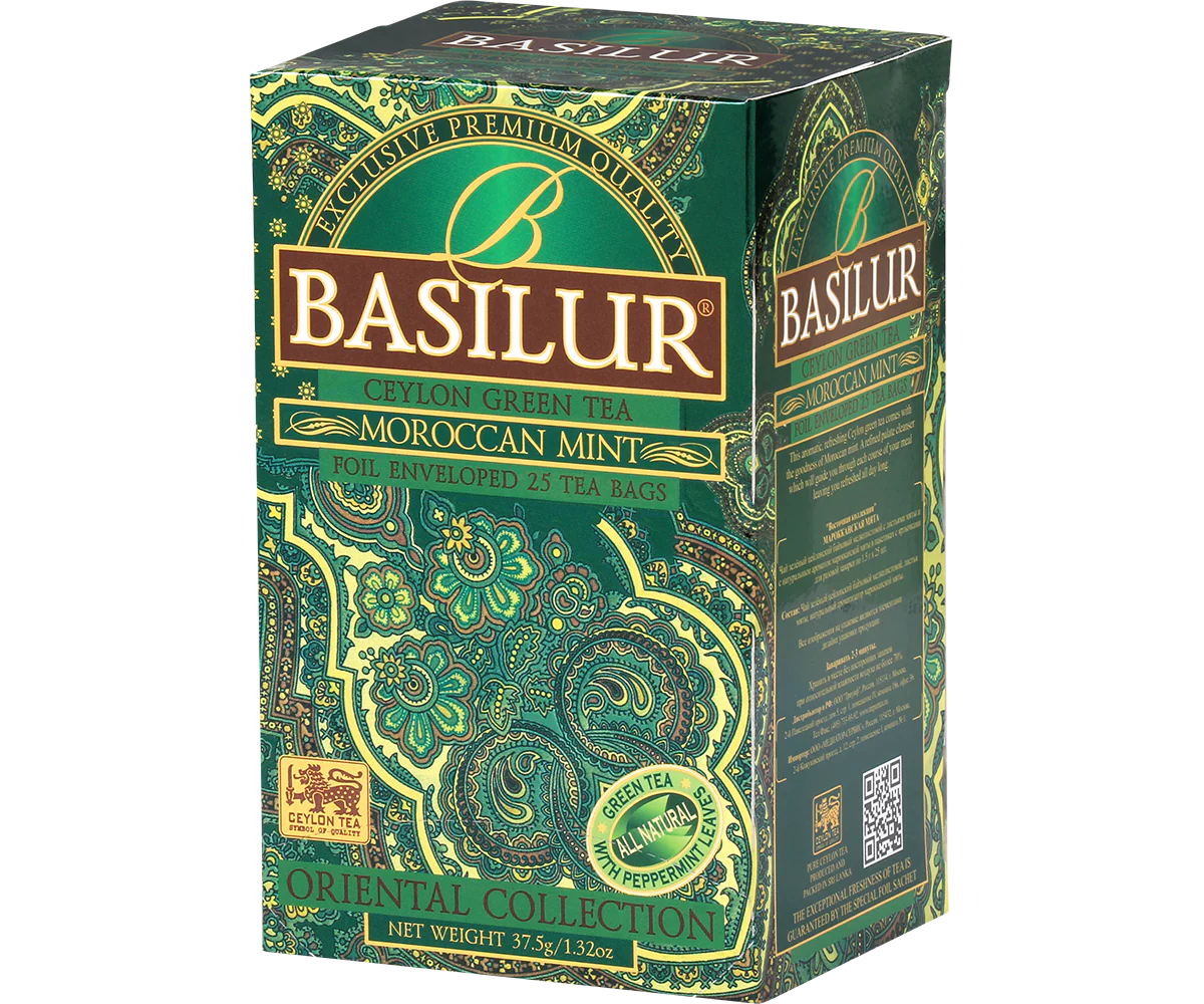 Basilur's Moroccan Green Tea- 25 Enveloped Tea bags - Image 4