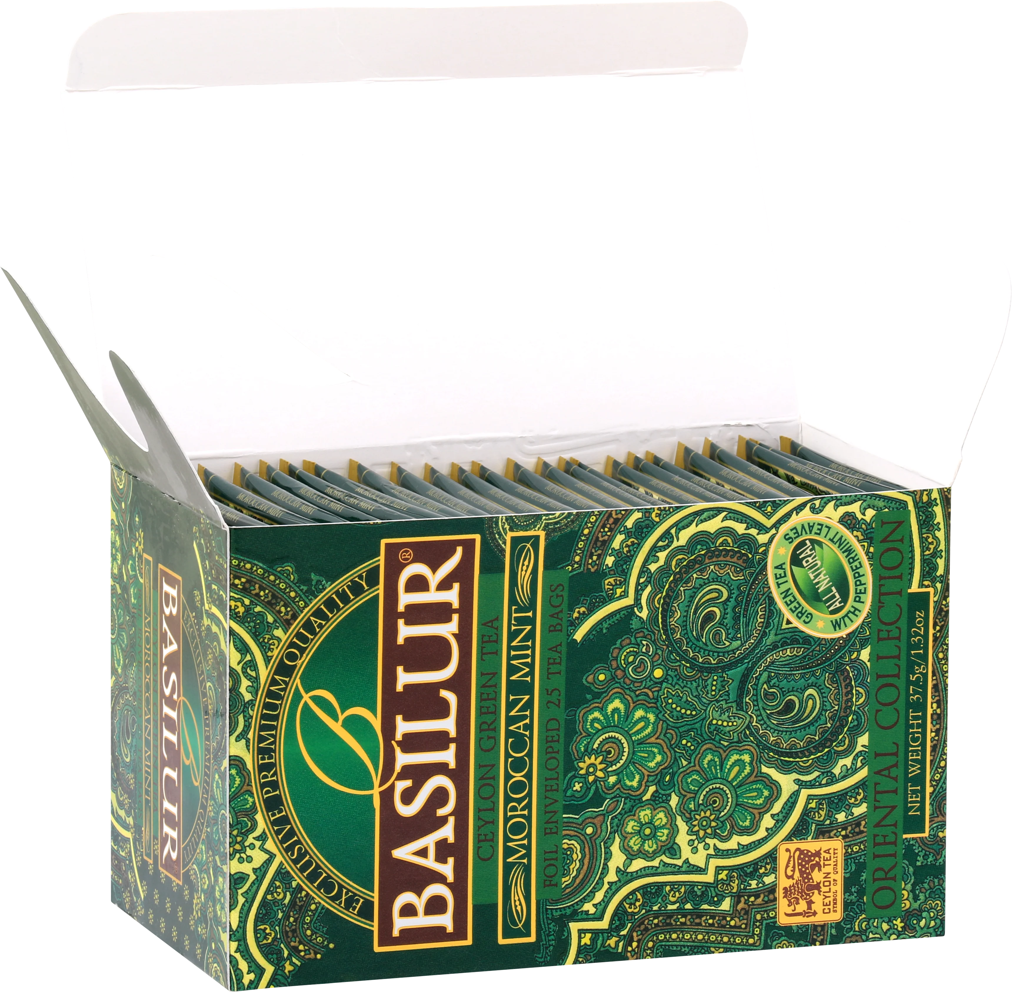 Basilur's Moroccan Green Tea- 25 Enveloped Tea bags - Image 6