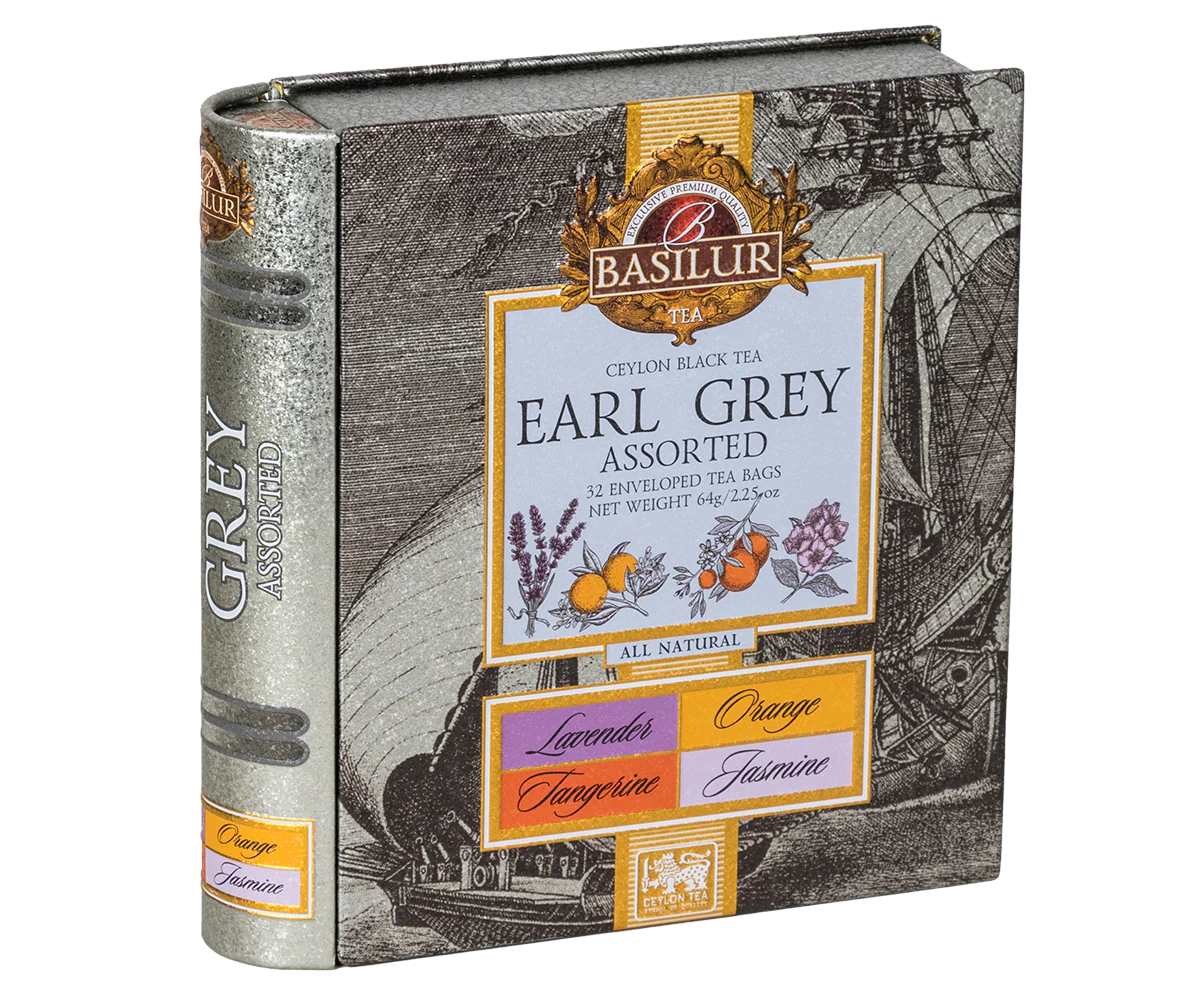 Tea Book - Earl Grey Collection - 32 Enveloped Tea Bags - 4 Flavours