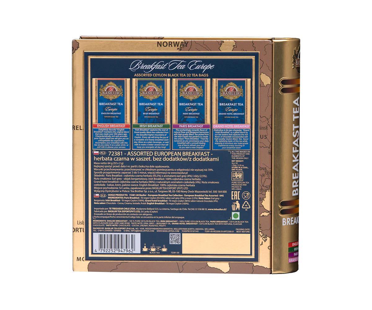 Breakfast Tea Book - Breakfast Europe - 32 Enveloped Tea Bags - 4 Flavours - Image 4