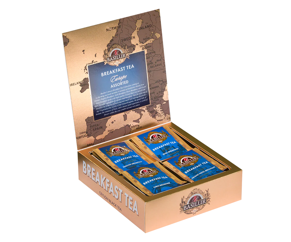 Breakfast Tea Assortment - Breakfast Europe - 40 Enveloped Tea Bags - 4 Flavours