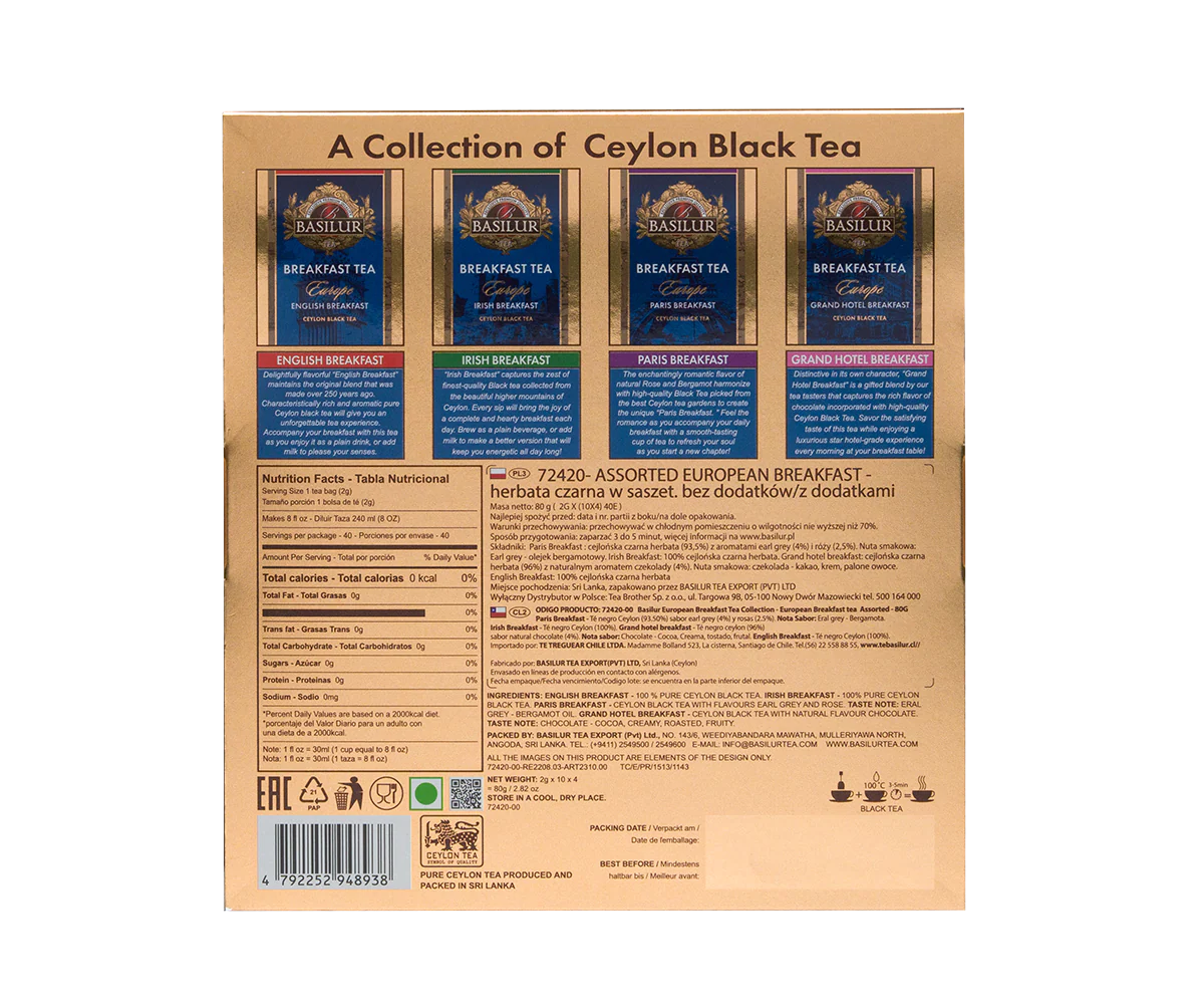 Breakfast Tea Assortment - Breakfast Europe - 40 Enveloped Tea Bags - 4 Flavours - Image 3