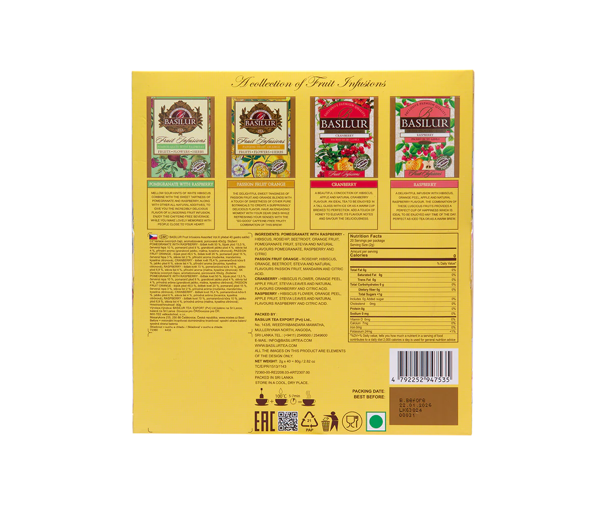 Assorted Fruit Infusions Vol.III - 40 Enveloped Tea Bags - 4 Flavours - Image 3