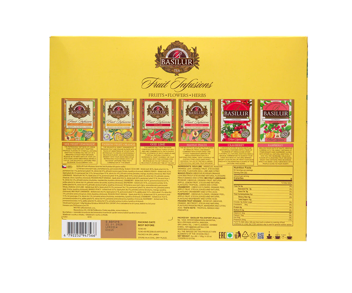 Assorted Fruit Infusions Vol.III - 60 Enveloped Tea Bags - 6 Flavours - Image 3