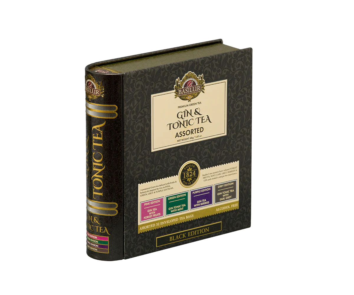 Gin & Tonic Tea- Black Limited Edition -32 Enveloped Tea Bags - 4 Flavours