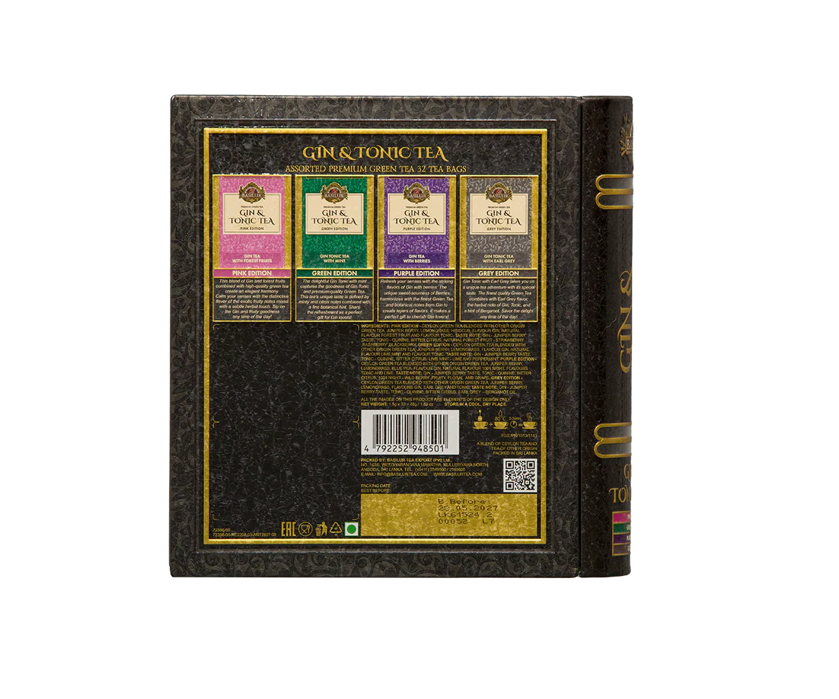Gin & Tonic Tea- Black Limited Edition -32 Enveloped Tea Bags - 4 Flavours - Image 5