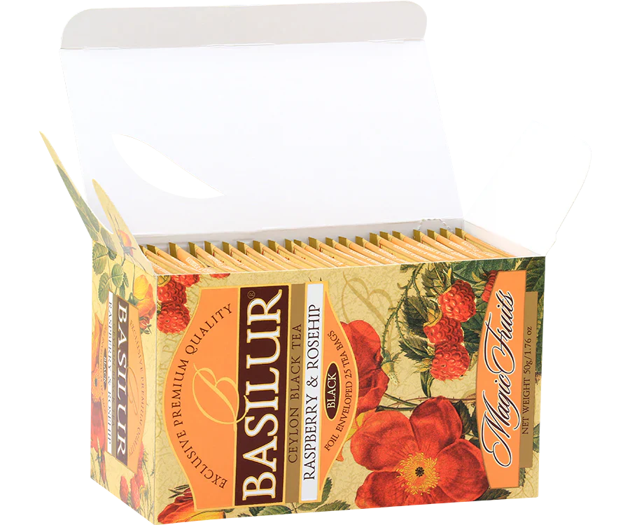 Magic Fruits Raspberry & Rosehip Tea - 25 Enveloped Tea Bags - Image 4