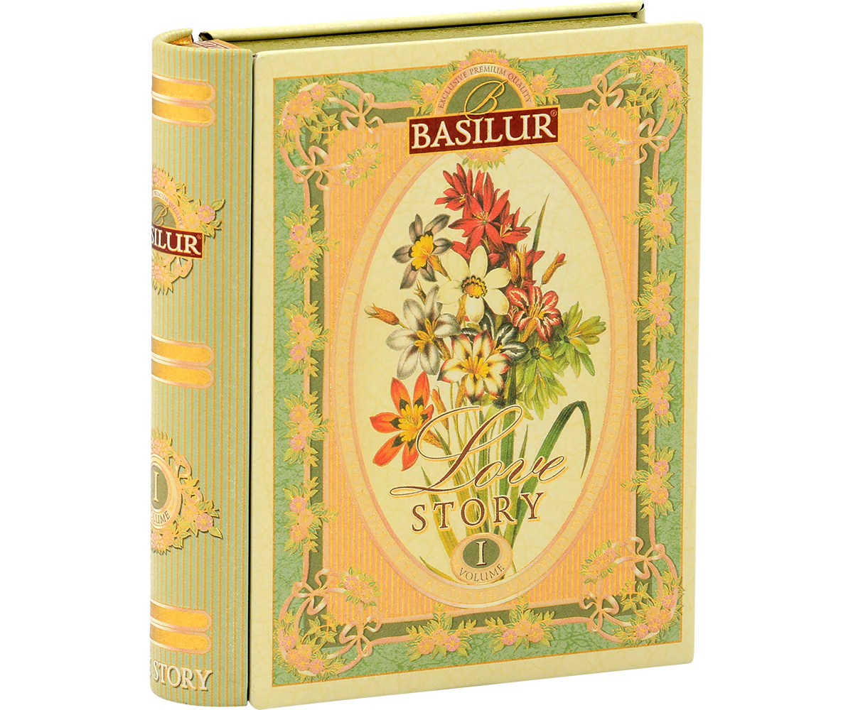 Love Story I - Mini Tea Book - Floral Bergamot Green Tea - 5 Pyramid Tea Bags