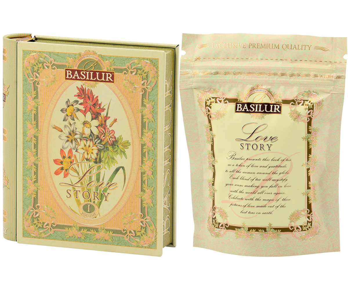Love Story I - Mini Tea Book - Floral Bergamot Green Tea - 5 Pyramid Tea Bags - Image 2