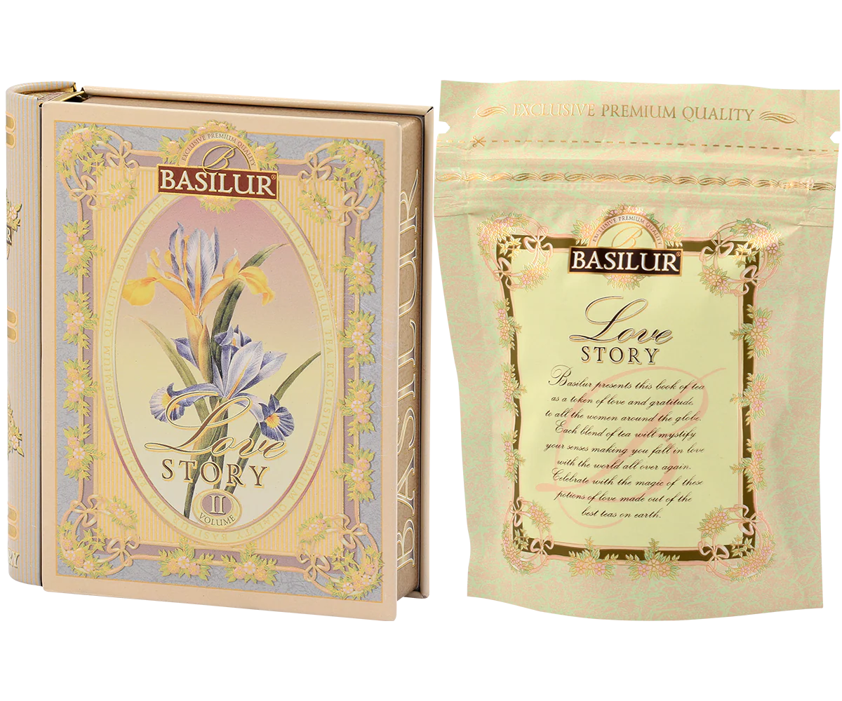 Love Story II - Mini Tea Book - Almond and Rose Black and Green Tea - 5 Pyramid Tea Bags - Image 4