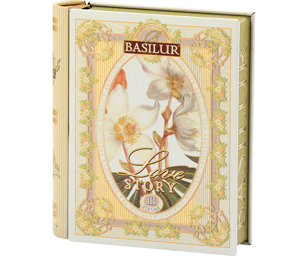Love Story III - Mini Tea Book - Amaranth, Coconut & Pineapple Green Tea - 5 Pyramid Tea Bags - Image 3