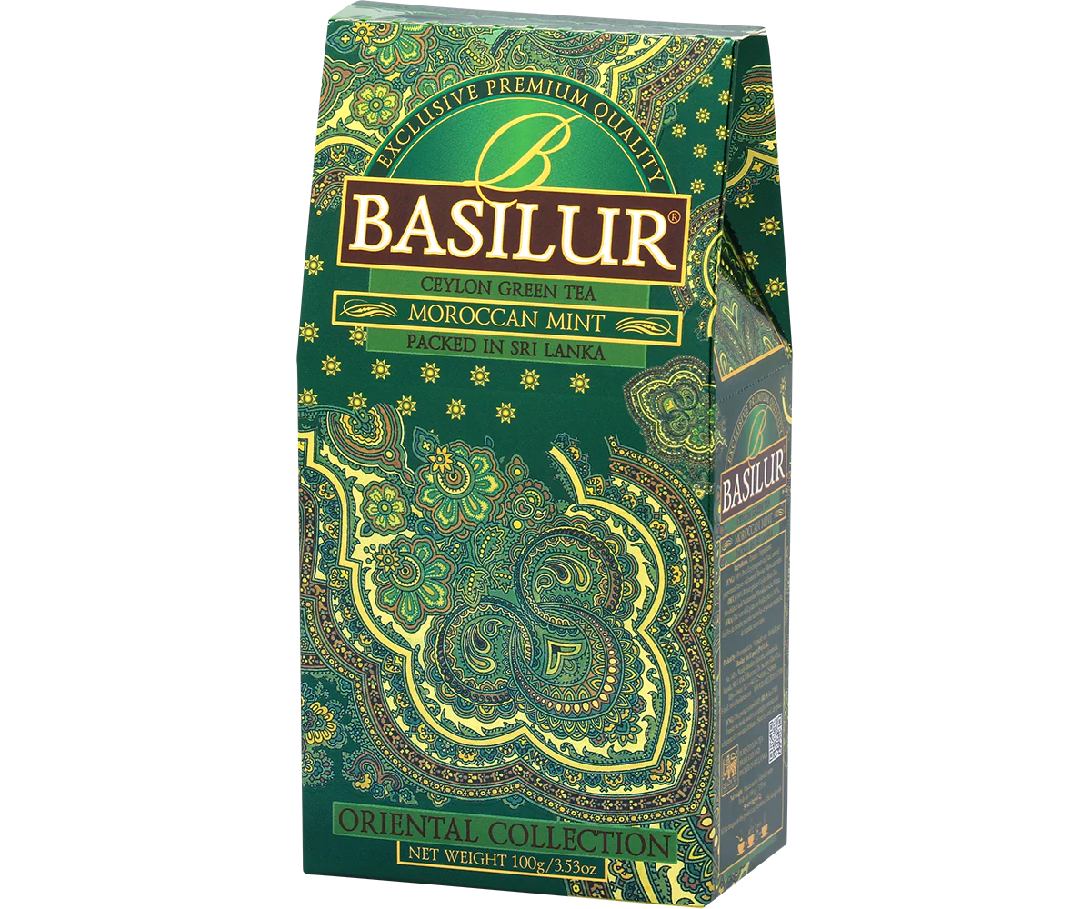 Basilur's Moroccan Mint - 100g Loose Leaf Ceylon Green Tea Refill Pack - Image 4