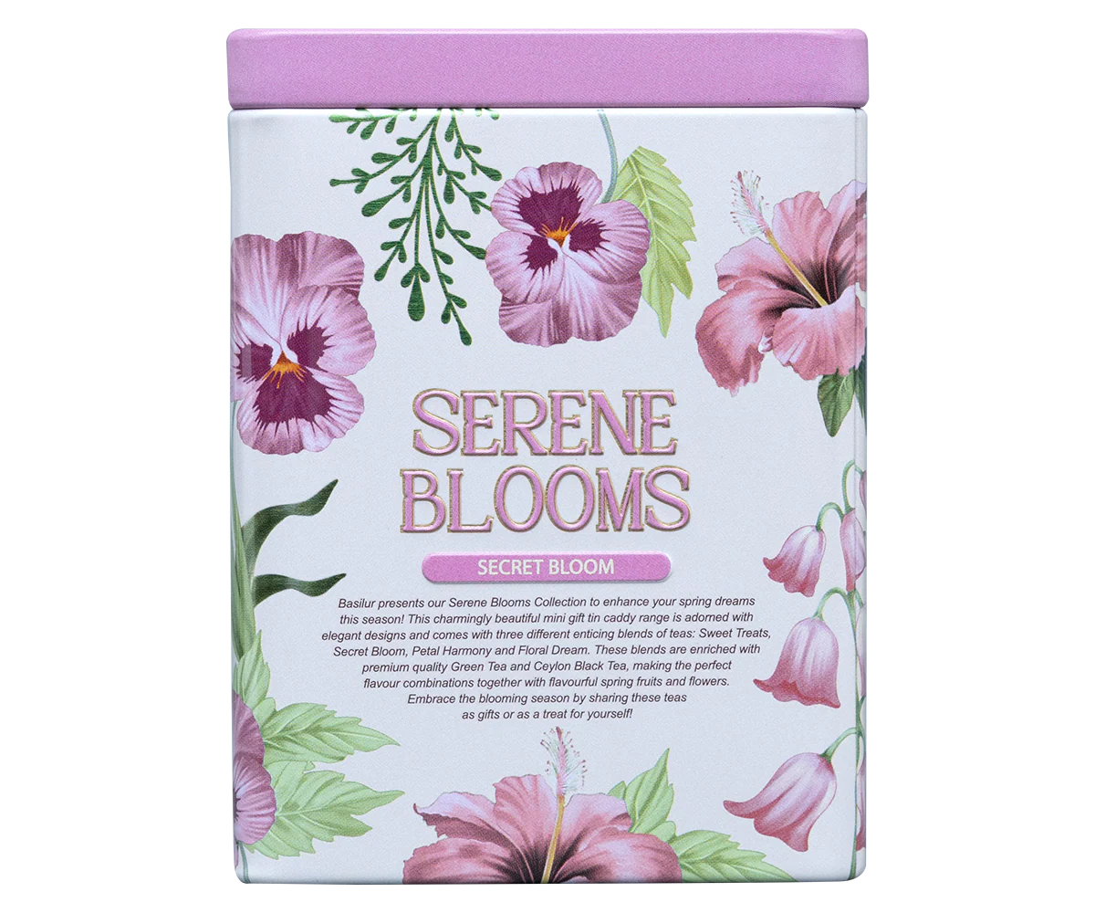 Basilur Serene Blooms Luxury Tin Caddy - Secret Bloom - 75G Loose Leaf - Image 3