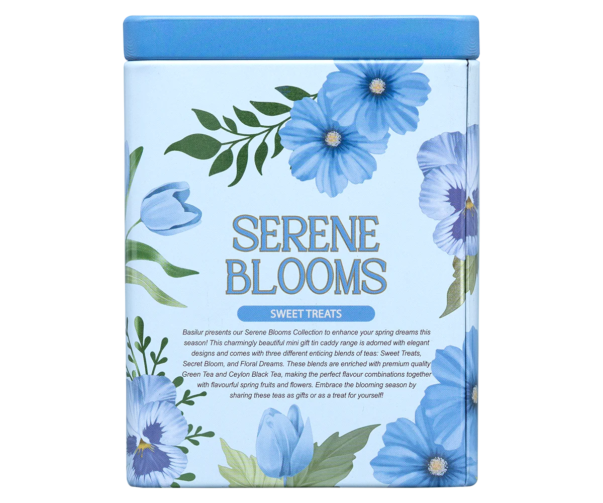 Basilur Serene Blooms Luxury Tin Caddy - Sweet Treats- 75G Loose Leaf - Image 3
