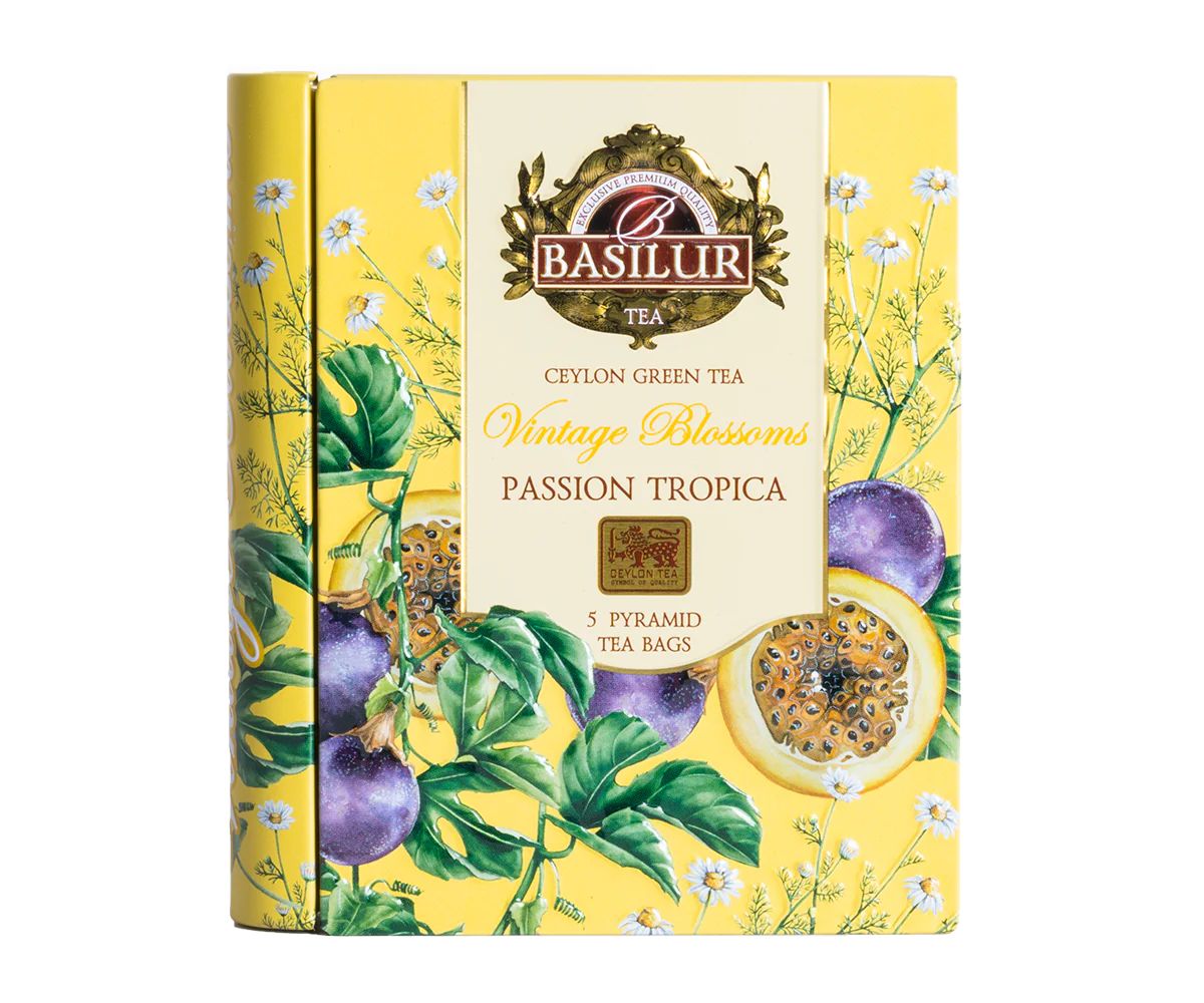 Mini Tea Book - Vintage Blossoms - Passion Tropical - 5 Pyramid Tea Bags - Image 3