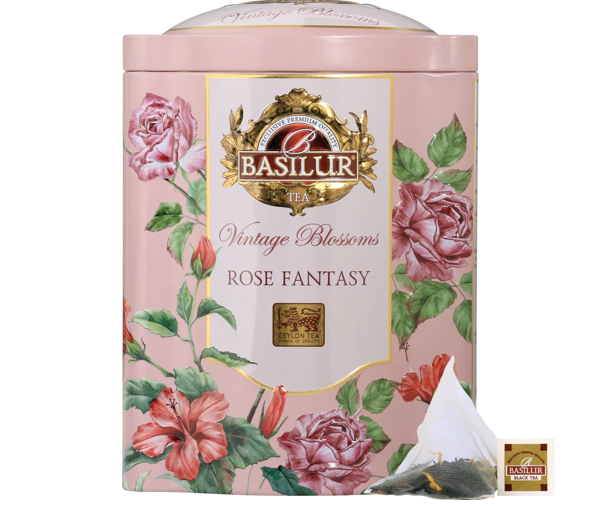 Vintage Blossoms Rose Fantasy - Green Tea - 20 Luxury Pyramid Tea Bags