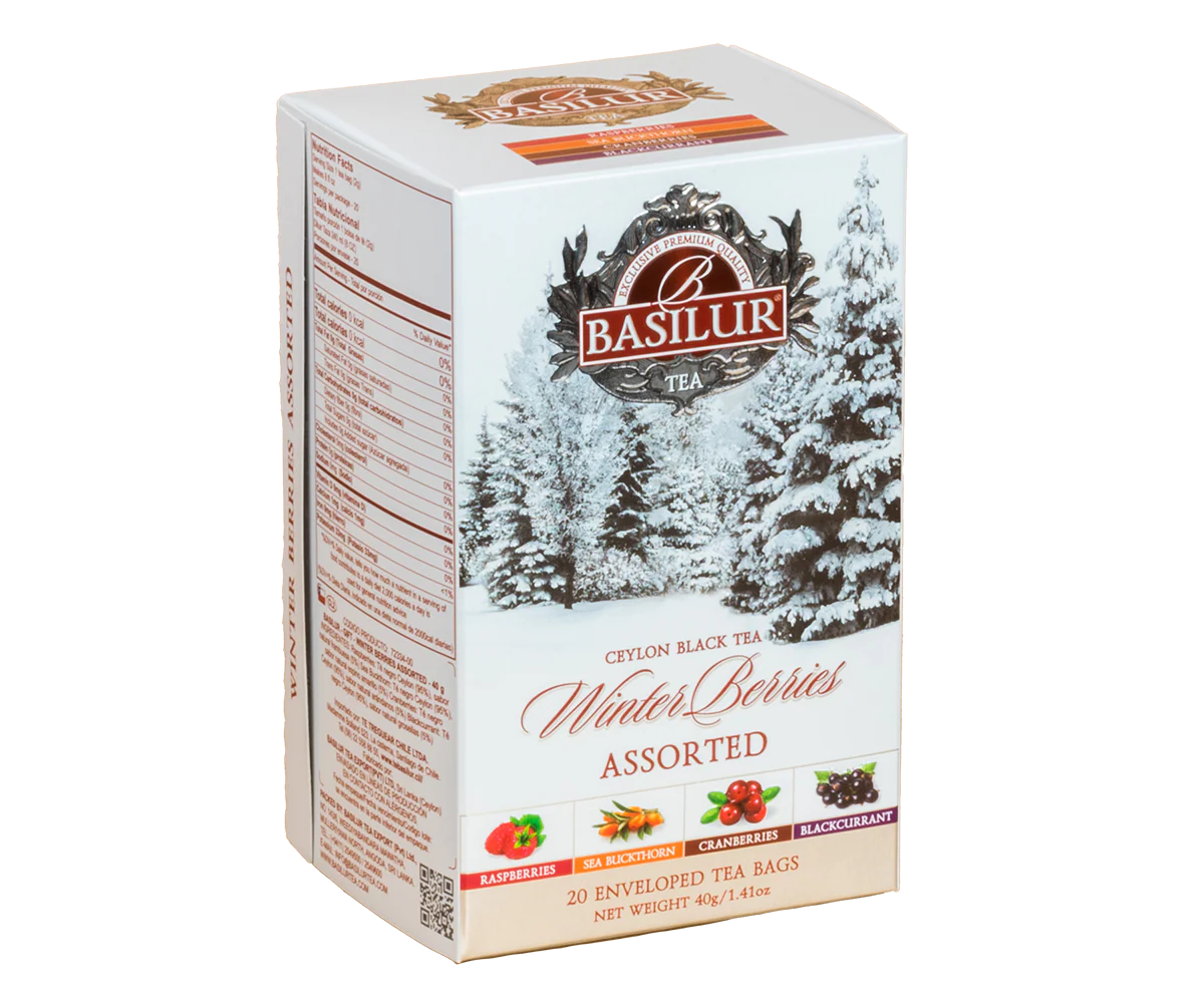 Winter Berries Assorted Sampler - 20 Enveloped Tea Bags - 4 Flavour